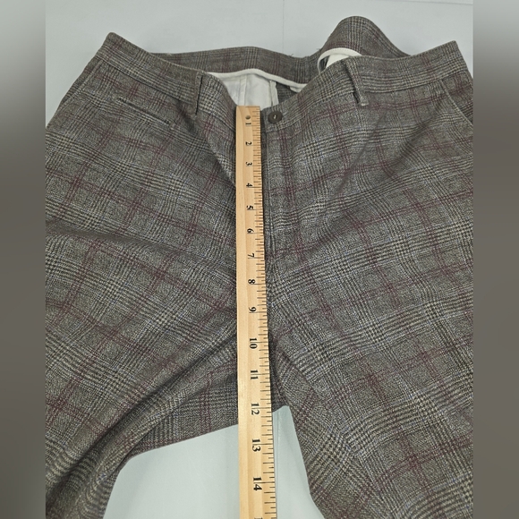 Brax Feel Good Men's Gray Brown Plaid Pants Size 40x34 I-3318 - Picture 5 of 13